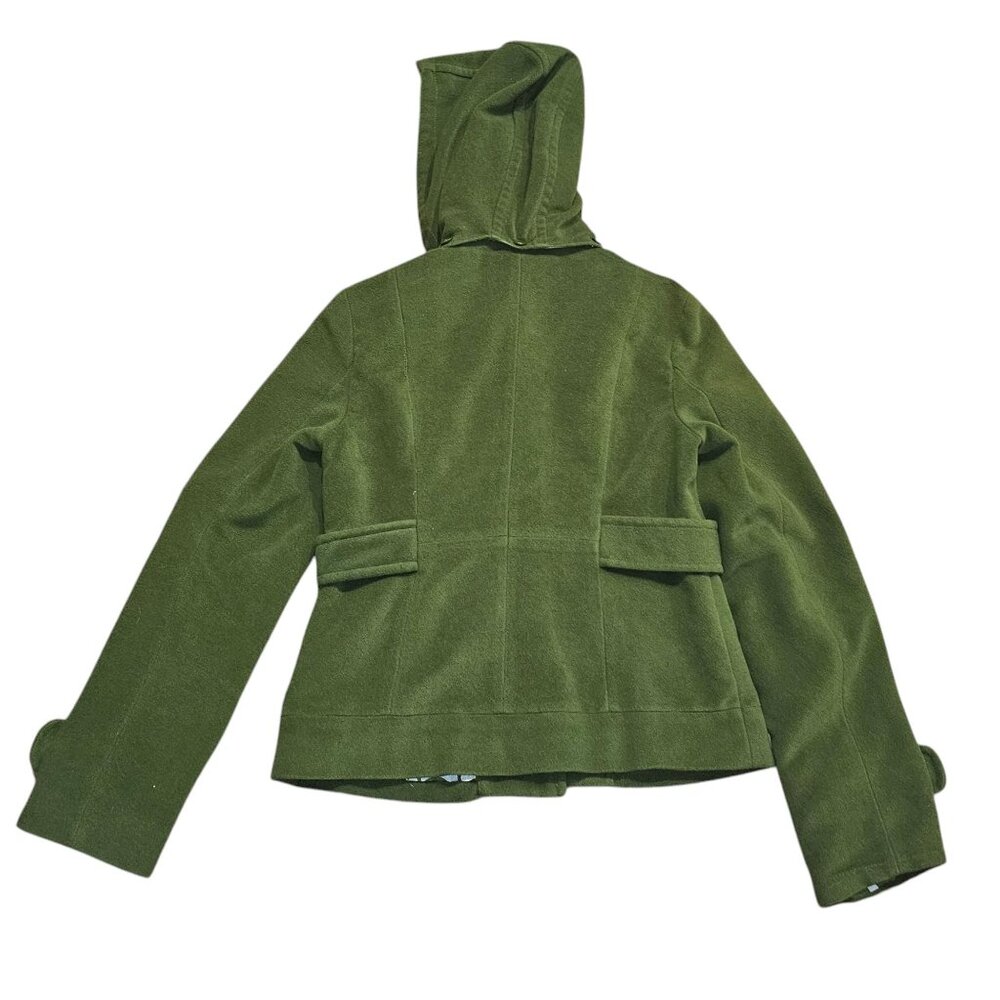 Anthropologie Tulle Green Hooded Coat Womens M - Picture 11 of 14
